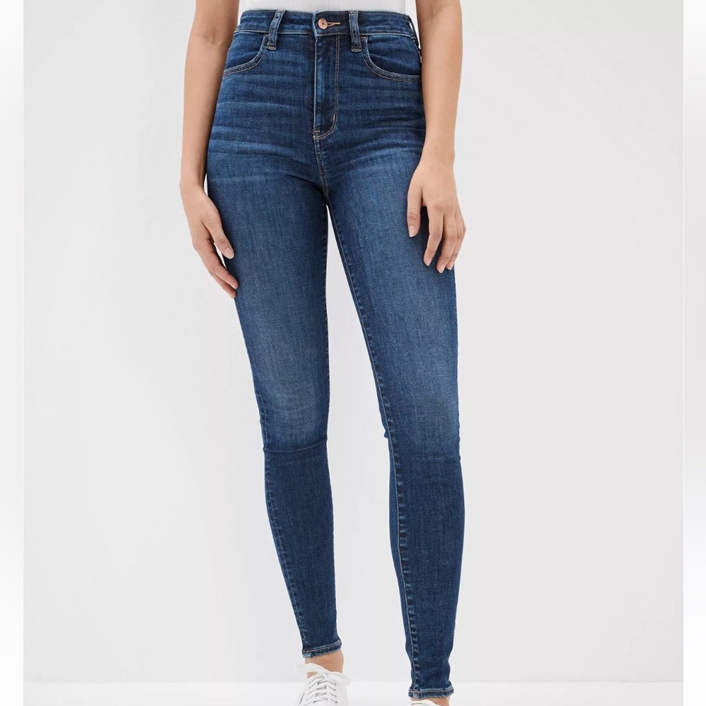 American Eagle Outfitters High-Rise Skinny Jeans - Dark Blue Wash